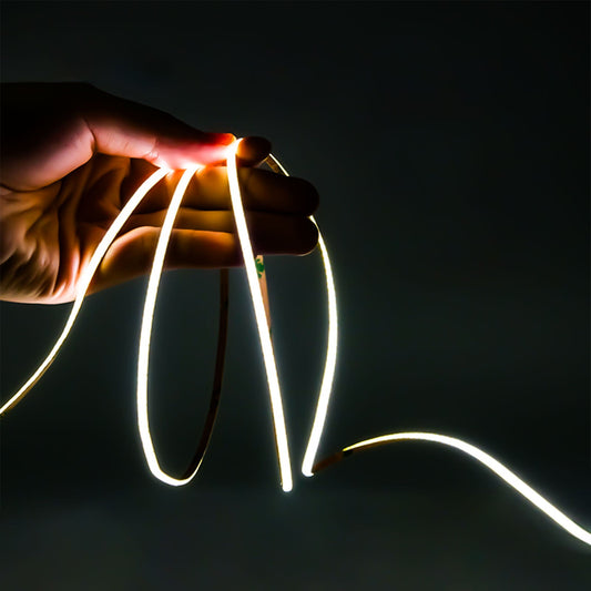 COB LED Strip Light 400 LEDs/m - 12V/24V 3-5mm Ultra-Narrow Width with Adhesive (5m/10m)