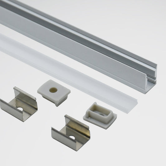 10×13mm Professional Recessed LED Light Groove – 6063-T5 Aluminum Recessed Extruded Profile, for Cabinet and Display Case Lighting. Suitable for 5mm SMD and COB Light Strips.