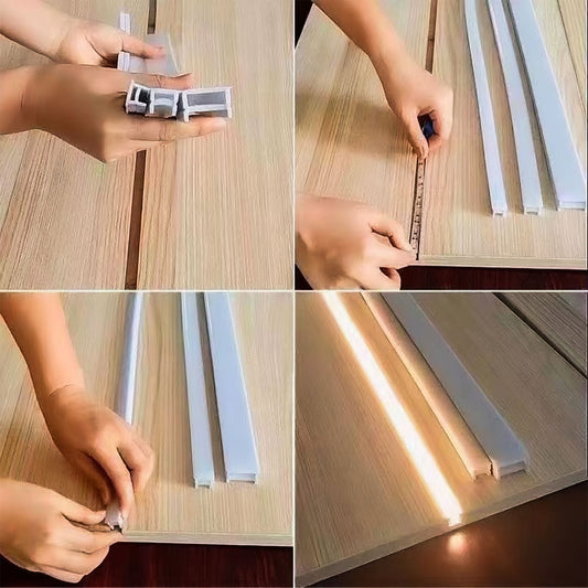 14x14mm Silicone Neon Tube for COB & SMD LED Strips - Flexible Square Profile