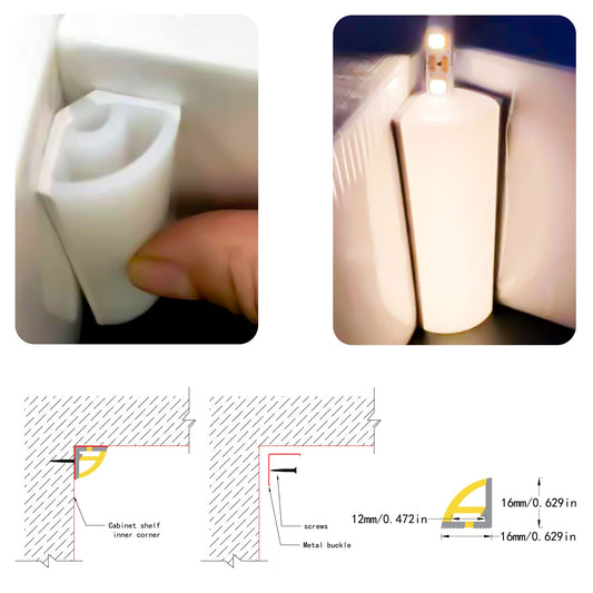 V16/V22 Triangular Silicone Neon Tube - Angled Profile for Wall & Corner LED Lighting