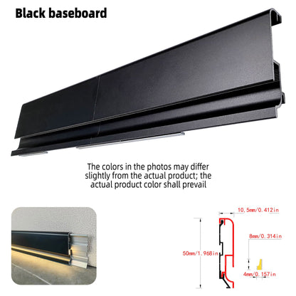 Surface Mount LED Skirting Board Profile with Silicone Cover (1m/2m)