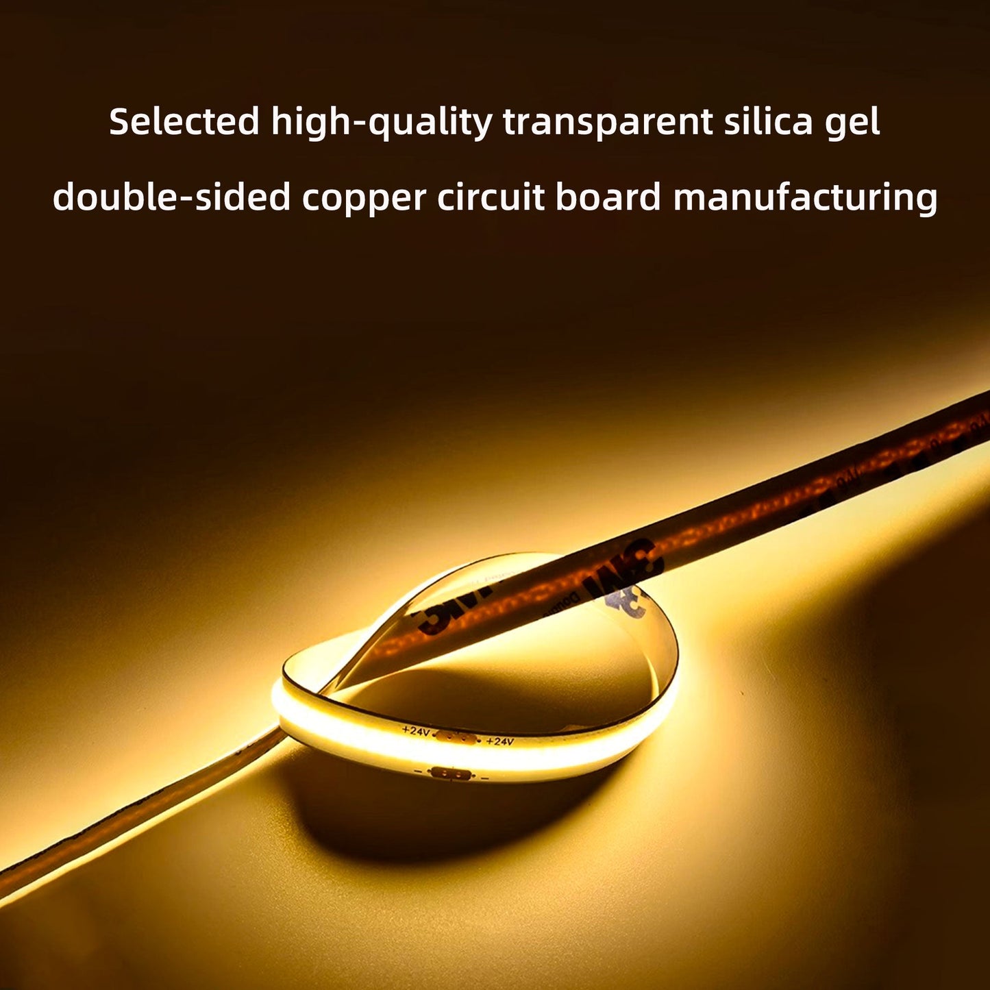 COB LED Strip Light 8mm - Dot-Free CRI90+ 3000K/4000K/6500K 12V/24V Flexible Cuttable for Under-Cabinet & Retail Displays
