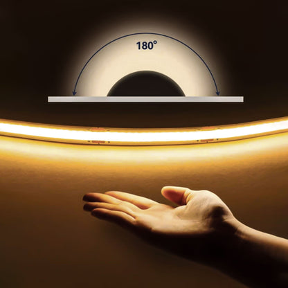 COB LED Strip Light 400 LEDs/m - 12V/24V 3-5mm Ultra-Narrow Width with Adhesive (5m/10m)