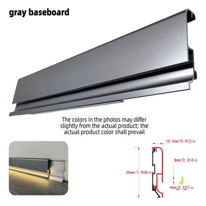 Surface Mount LED Skirting Board Profile with Silicone Cover (1m/2m)