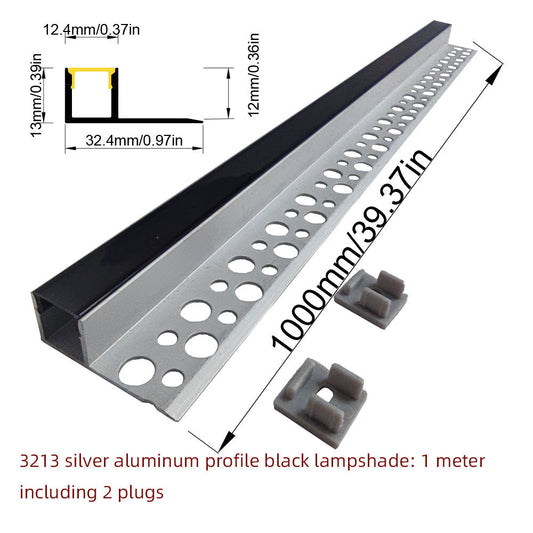 3213 Tile-In LED Aluminum Profile Channel for Porcelain & Stone Splashbacks - Recessed No-Groove Strip Housing