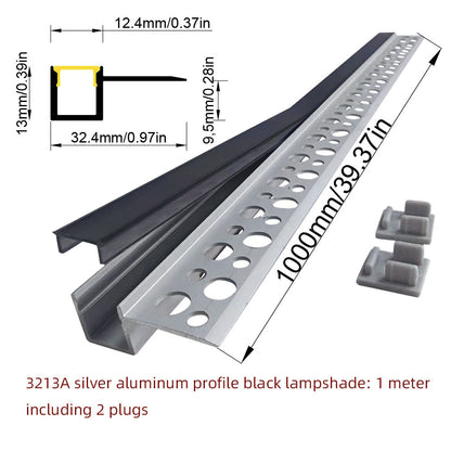 3213 Tile-In LED Aluminum Profile Channel for Porcelain & Stone Splashbacks - Recessed No-Groove Strip Housing