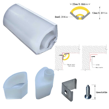 V16/V22 Triangular Silicone Neon Tube - Angled Profile for Wall & Corner LED Lighting
