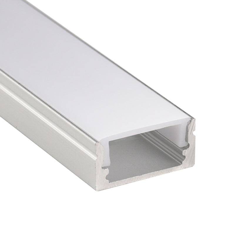 17x8mm Wall-Mounted LED Aluminum Profile – Suitable for Kitchen Cabinet Lighting. Surface/Recessed Mount, Compatible with 5mm-10mm SMD and COB Strips – White Emulsion PC Shade
