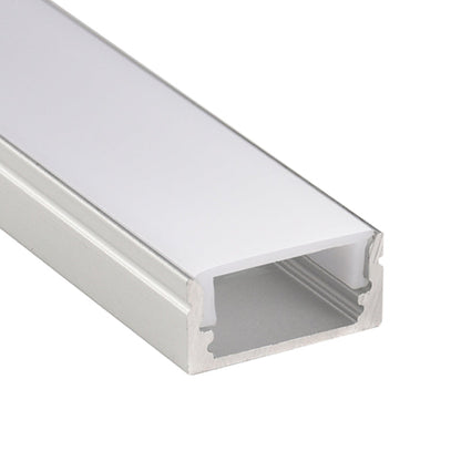 17x8mm Wall-Mounted LED Aluminum Profile – Suitable for Kitchen Cabinet Lighting. Surface/Recessed Mount, Compatible with 5mm-10mm SMD and COB Strips – White Emulsion PC Shade