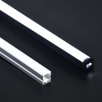10*10 ultra-thin LED aluminum profile, suitable for 3mm/5mm COB SMD light strips, near-invisible surface mounting profile, suitable for cabinets, jewelry display cases, and edge lighting of lower shelves in compact cabinets, anodized silver/matte black.