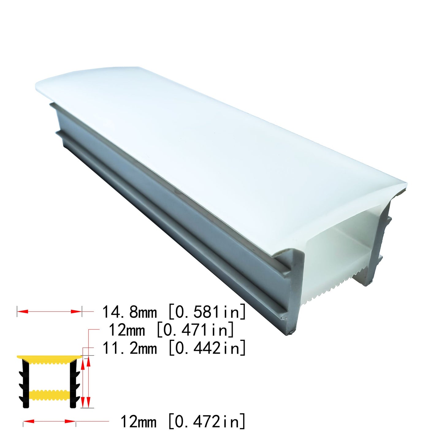 12x12mm Silicone LED Neon Tube Profile - Empty Cover for DIY LED Strip Projects