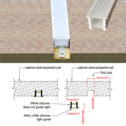 12x12mm Silicone LED Neon Tube Profile - Empty Cover for DIY LED Strip Projects