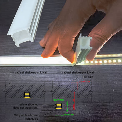 12x12mm Silicone LED Neon Tube Profile - Empty Cover for DIY LED Strip Projects