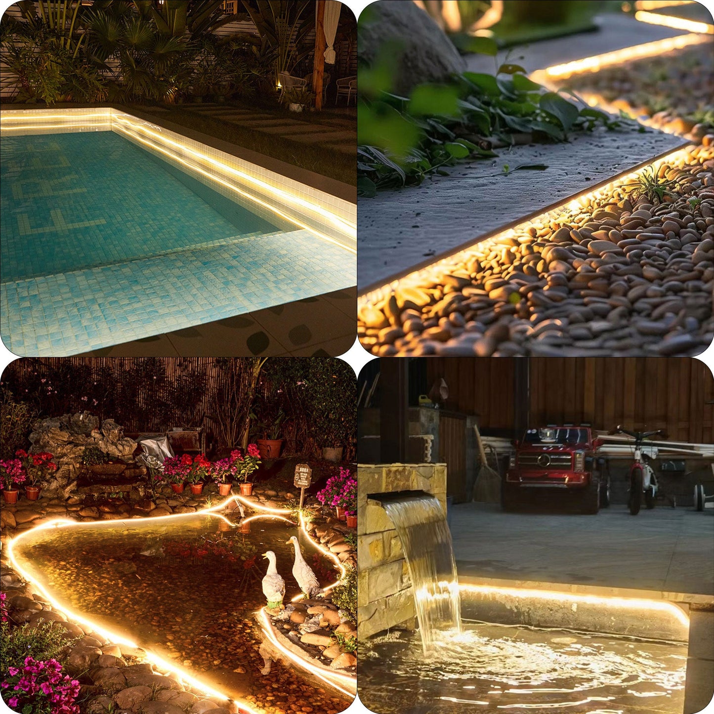 Waterproof COB LED Strip Light IP68 - 24V 10W/m 320 LEDs/m Indoor/Outdoor (3m-100m)