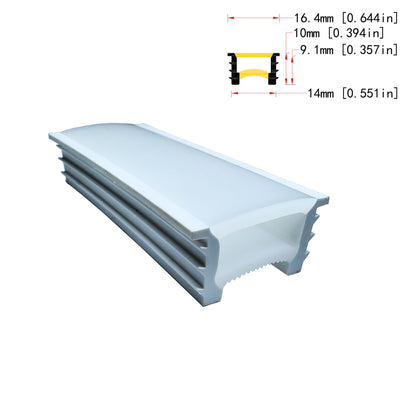 14x14mm Silicone Neon Tube for COB &amp; SMD LED Strips - Flexible Square Profile