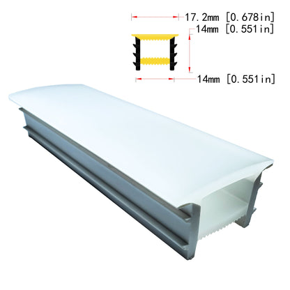 14x14mm Silicone Neon Tube for COB &amp; SMD LED Strips - Flexible Square Profile