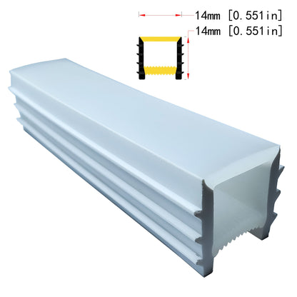 14x14mm Silicone Neon Tube for COB &amp; SMD LED Strips - Flexible Square Profile