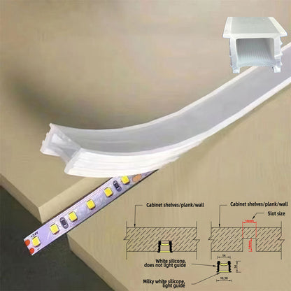 14x14mm Silicone Neon Tube for COB &amp; SMD LED Strips - Flexible Square Profile