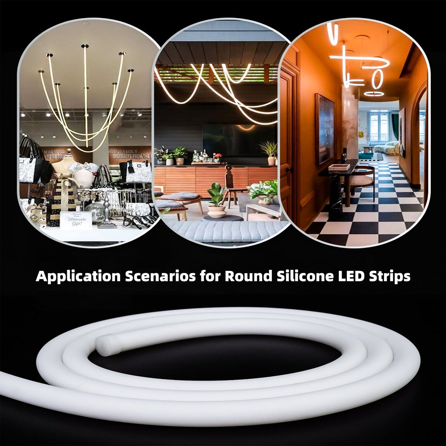 D20 Round Silicone Neon Flex Tube - Large-Format 360-Degree Omni-Glow Diffuser for 5-8mm LED Strips