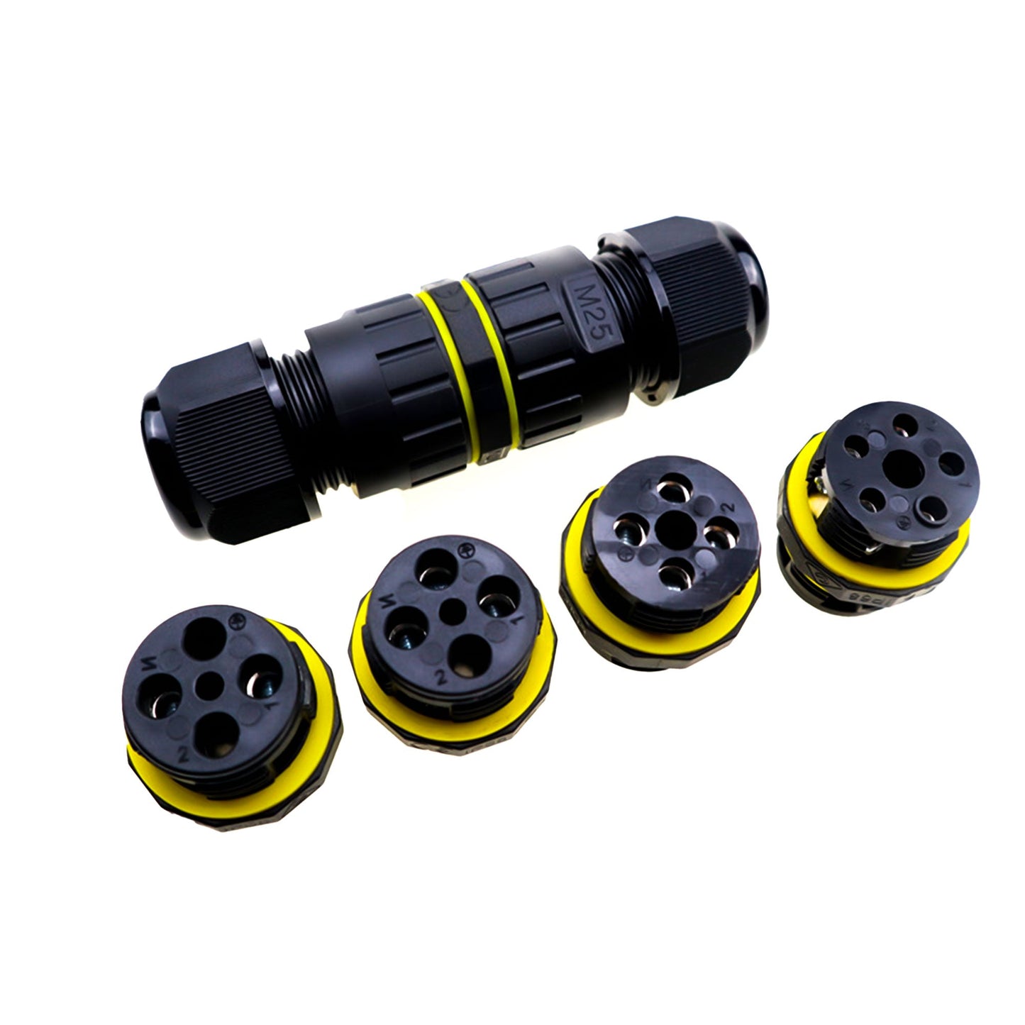 IP68 Waterproof Inline LED Connector - Heavy Duty Outdoor Cable Joiner 2-Pin to 6-Pin