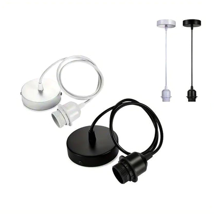E27 Hanging Bulb Lamp Holder - Ceiling Rose Pendant Fittings with 1m Cable