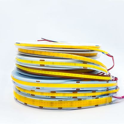 COB LED Strip Light 400 LEDs/m - 12V/24V 3-5mm Ultra-Narrow Width with Adhesive (5m/10m)