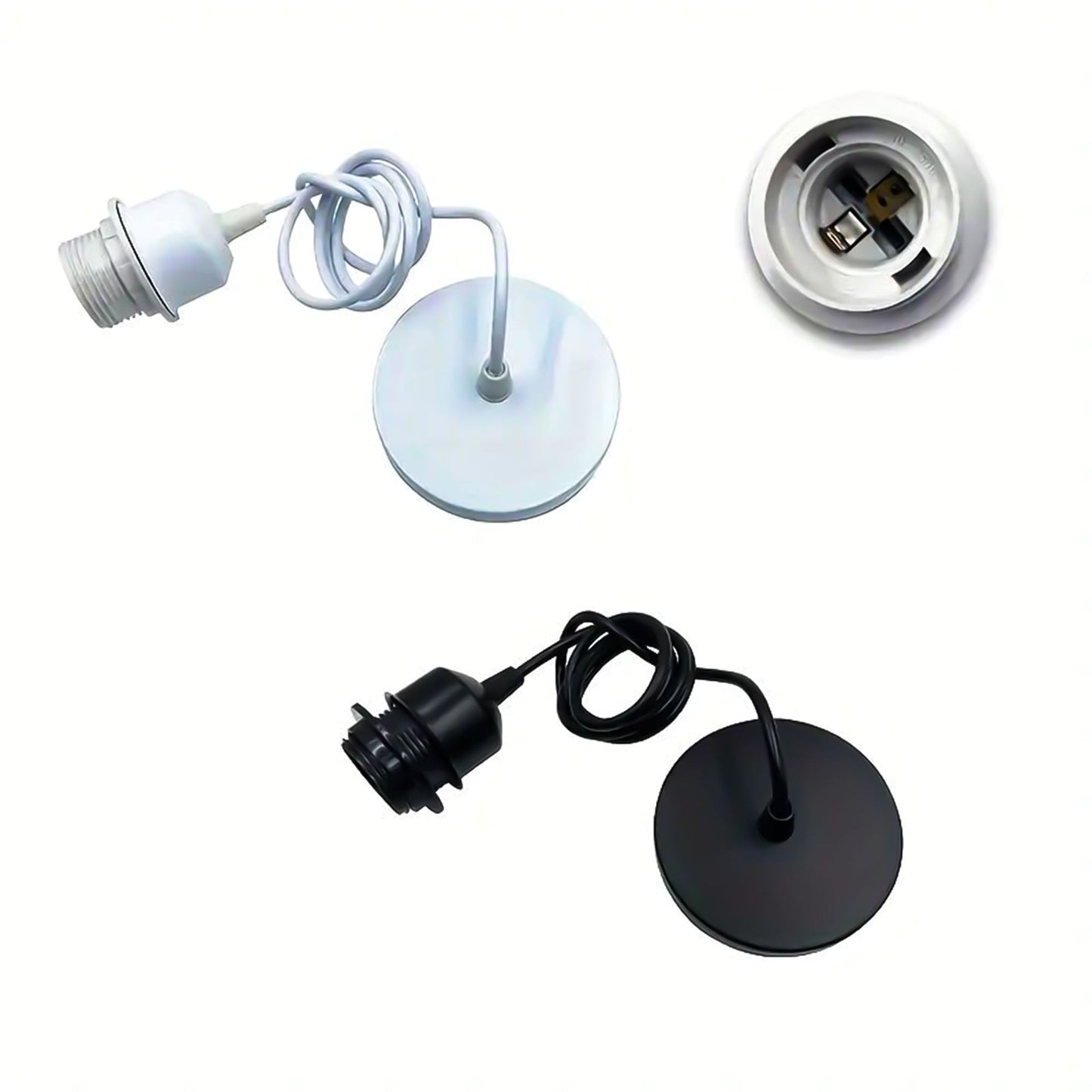 E27 Hanging Bulb Lamp Holder - Ceiling Rose Pendant Fittings with 1m Cable