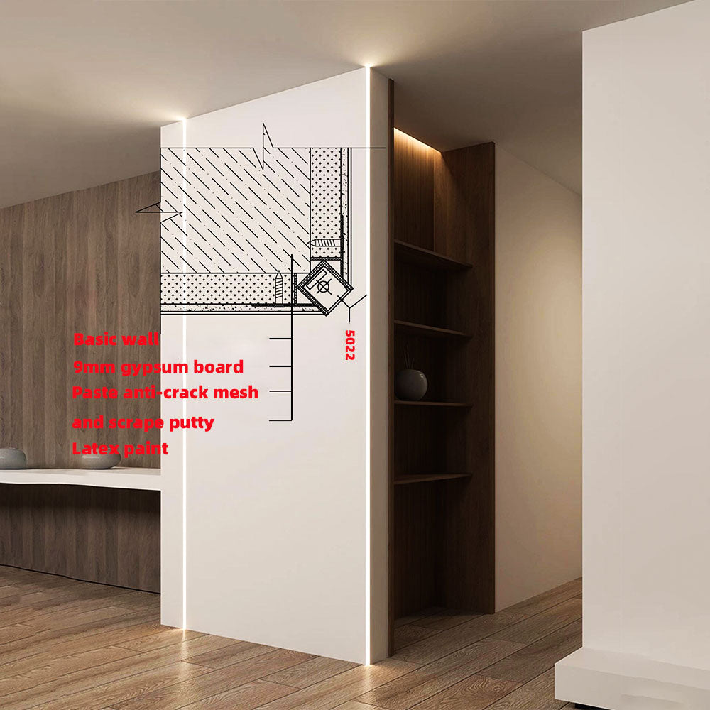5022 Trimless LED Outer Corner Profile - Seamless 90° External Wall Corner (1m/2m)
