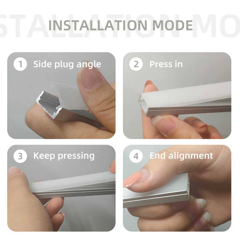 17x8mm Wall-Mounted LED Aluminum Profile – Suitable for Kitchen Cabinet Lighting. Surface/Recessed Mount, Compatible with 5mm-10mm SMD and COB Strips – White Emulsion PC Shade