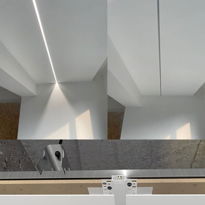 6114 Recessed Drywall LED Profile - Flush-Mount Linear Channel with PC/Silicone Diffuser (1m/2m)