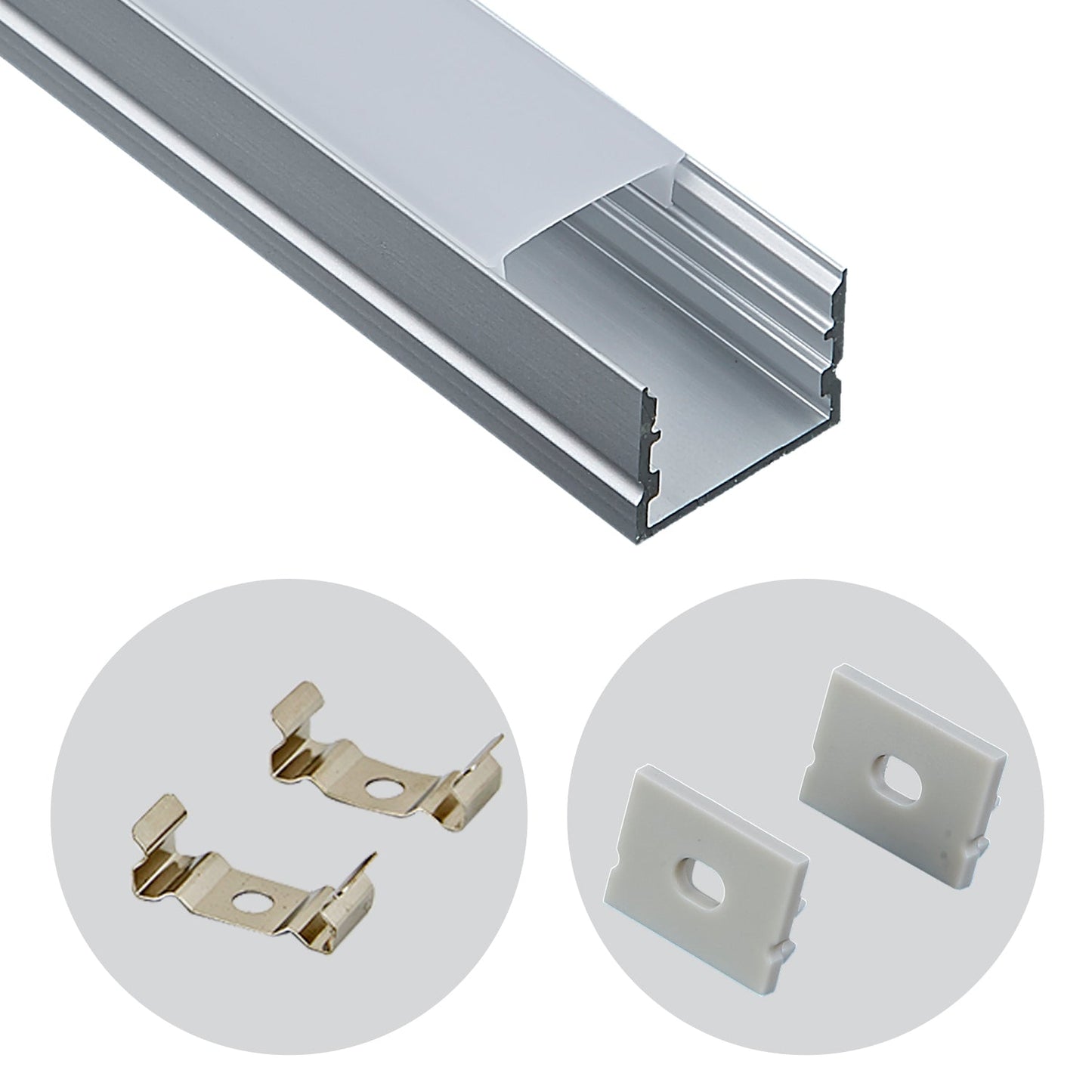 20x15mm LED Aluminum Extrusion - Deep Channel for Showcase, Wardrobe, and Stair Lighting