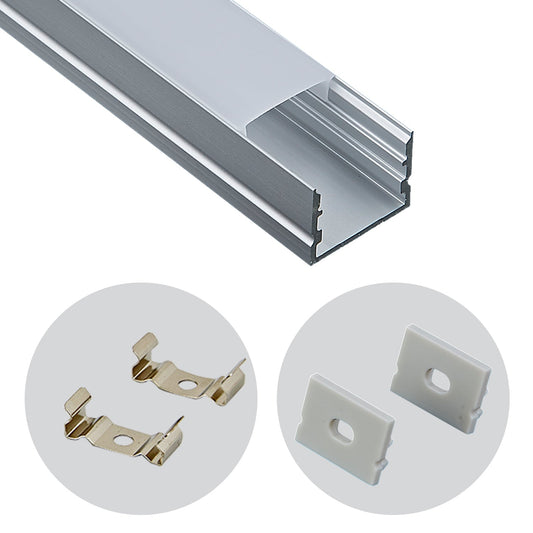 20x15mm LED Aluminum Extrusion - Deep Channel for Showcase, Wardrobe, and Stair Lighting