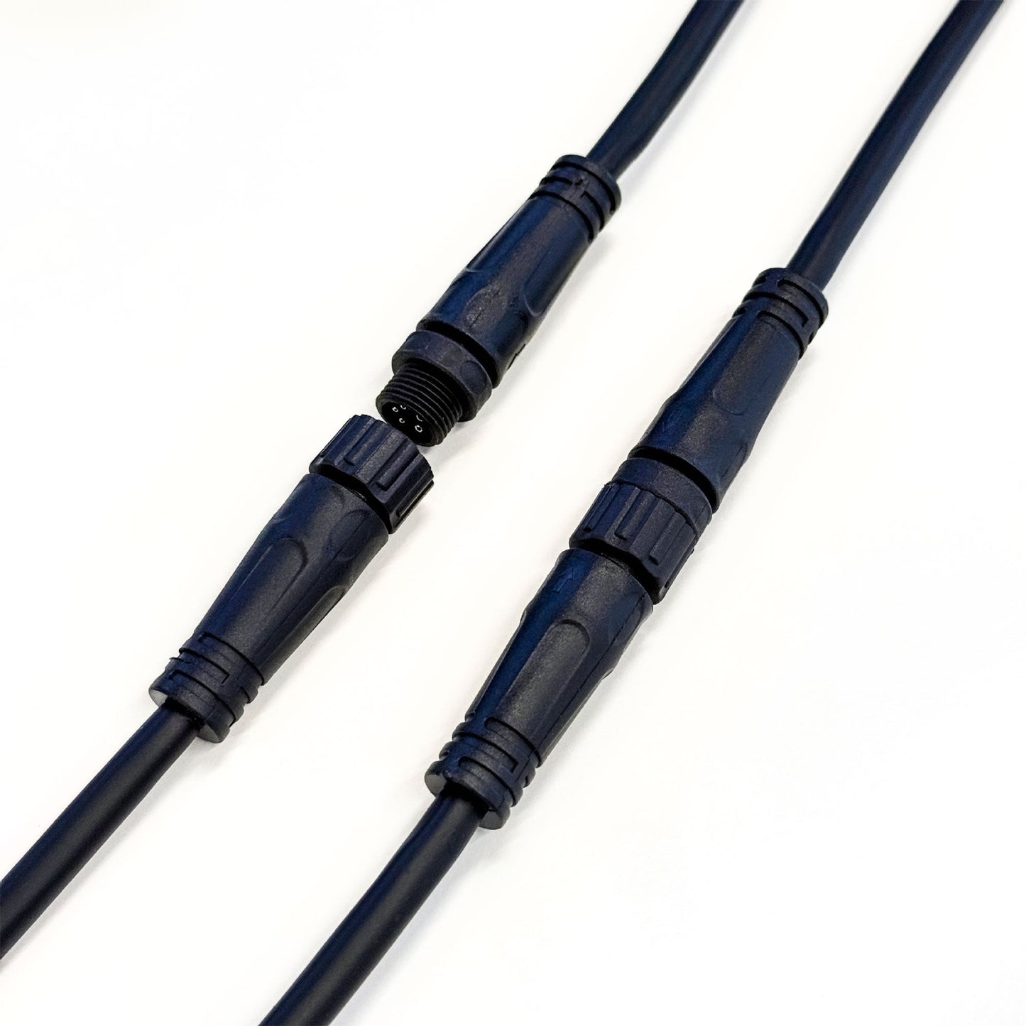 IP68 Waterproof LED Strip Connector - Solder-Free 2/3/4/5-Pin Male Female Plug, 40cm 22AWG Cable, Locking Nut