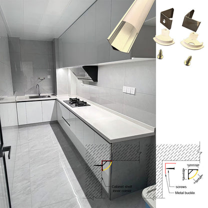 1616H V-Shape LED Aluminum Corner Profile - 90° Edge Channel for 8mm 10mm COB RGB LED Strips, PC/Silicone Diffuser