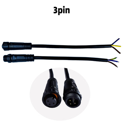IP68 Waterproof LED Strip Connector - Solder-Free 2/3/4/5-Pin Male Female Plug, 40cm 22AWG Cable, Locking Nut