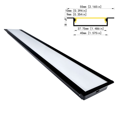 4010A Recessed LED Aluminum Profile - 40mm Dual-Strip Channel (1m/2m)