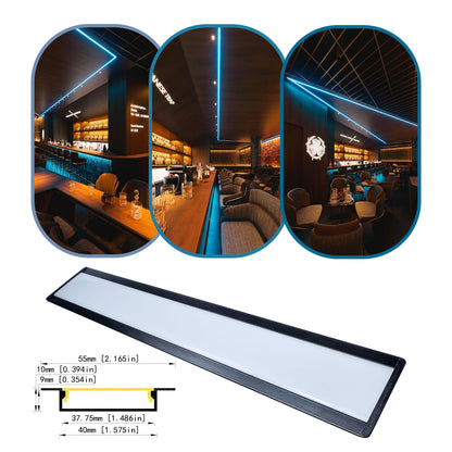 4010A Recessed LED Aluminum Profile - 40mm Dual-Strip Channel (1m/2m)