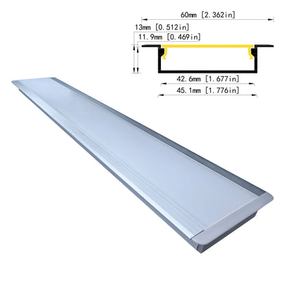 4513A Dual-Strip LED Aluminum Profile - 45mm Recessed Two-Channel Housing (1m/2m)