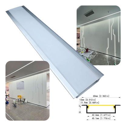 4513A Dual-Strip LED Aluminum Profile - 45mm Recessed Two-Channel Housing (1m/2m)