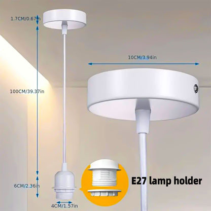 E27 Hanging Bulb Lamp Holder - Ceiling Rose Pendant Fittings with 1m Cable