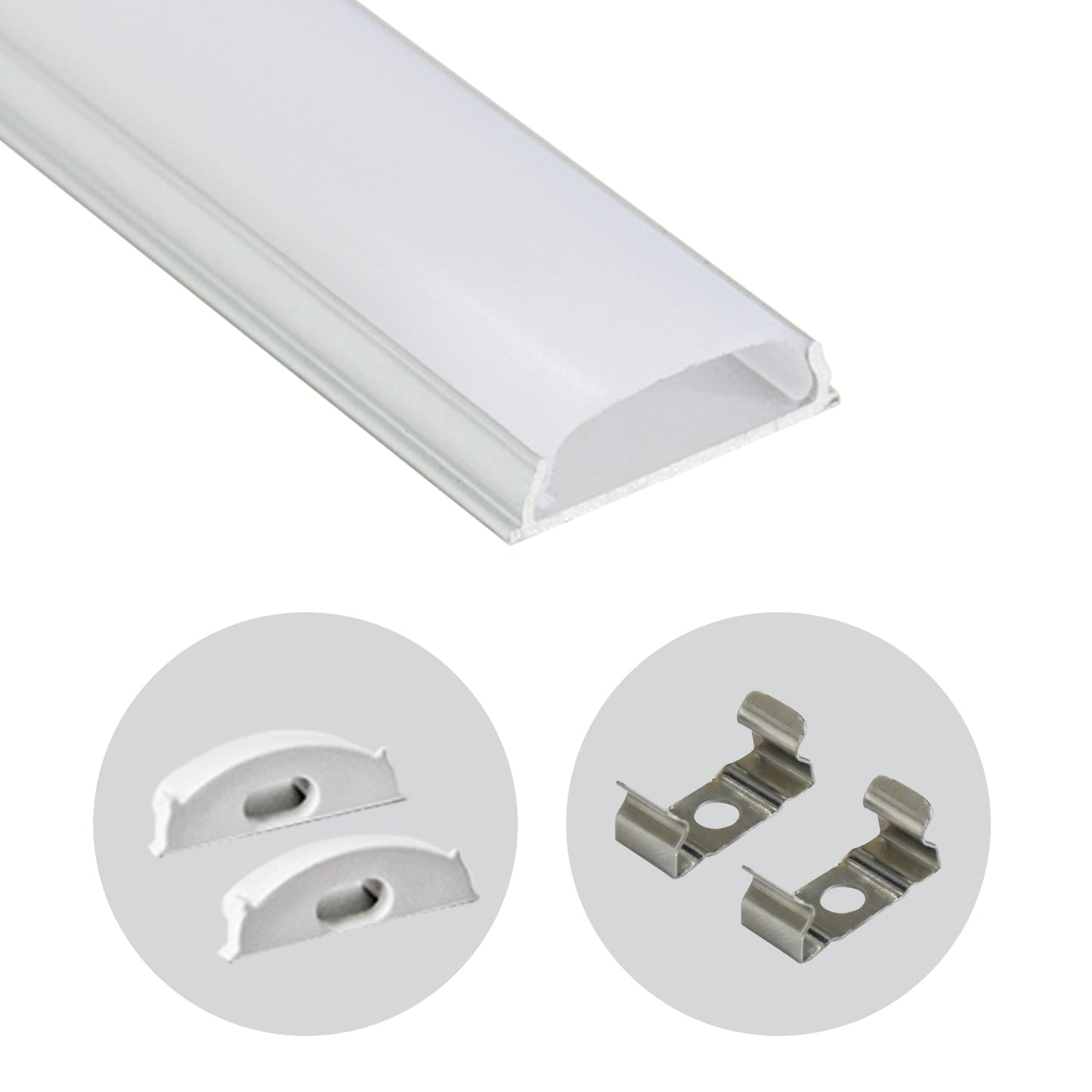 17x4mm Flexible LED Aluminum Profile Vertical Curve | Ultra-thin 4mm High-Flexibility Groove, suitable for arched cabinets, curved shelves, and circular niches, 10mm inner width, COB compatible, white PC diffuser, anodized silver, 1m/2m