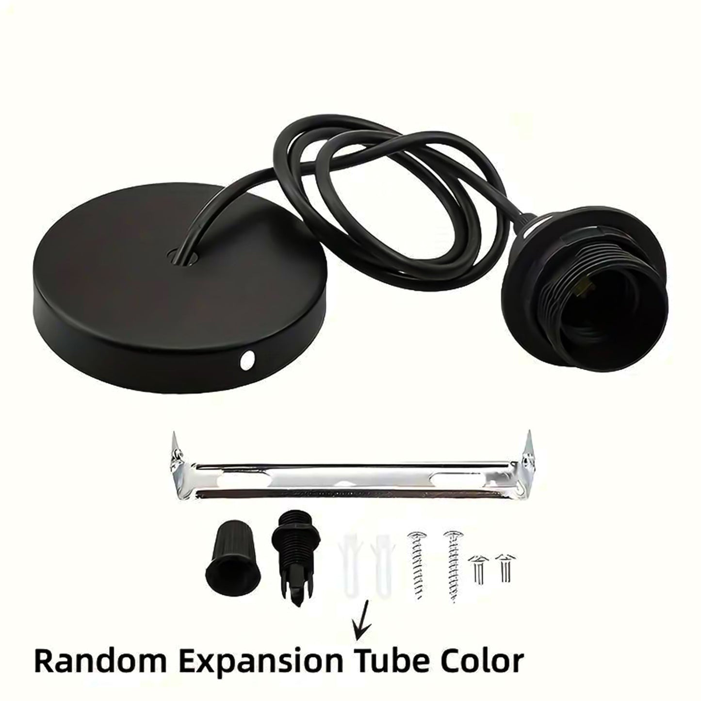 E27 Hanging Bulb Lamp Holder - Ceiling Rose Pendant Fittings with 1m Cable
