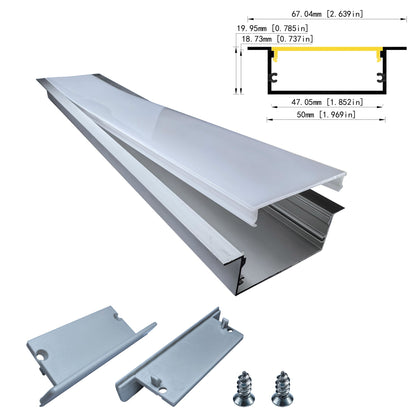 50x20mm Wide LED Aluminum Channel for Esports Rooms & Large Spaces