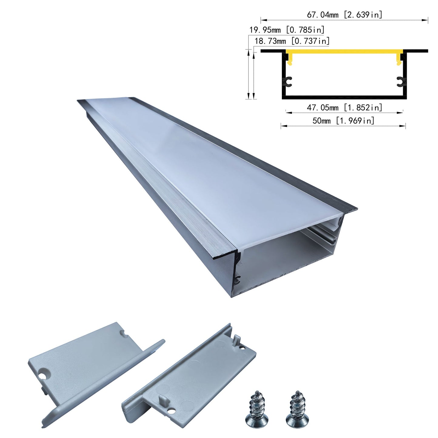 50x20mm Wide LED Aluminum Channel for Esports Rooms & Large Spaces