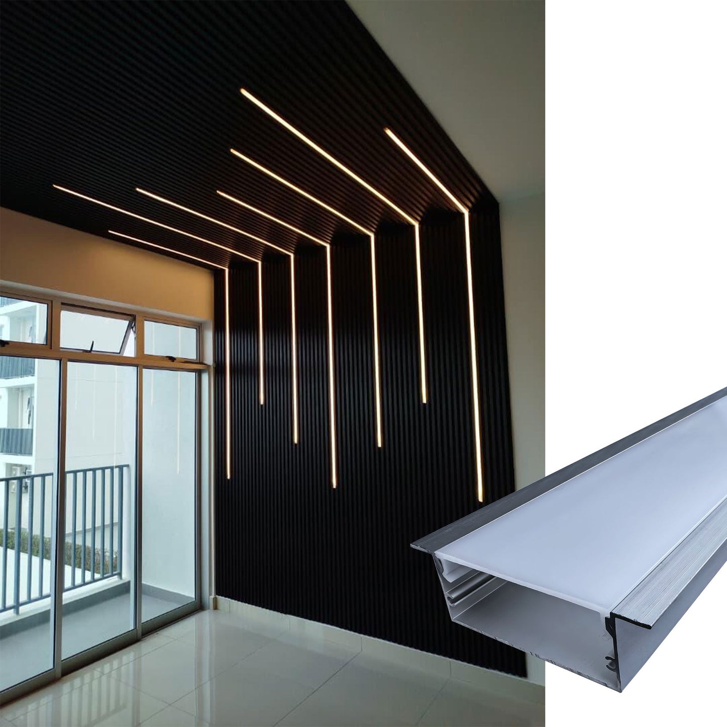 50x20mm Wide LED Aluminum Channel for Esports Rooms & Large Spaces