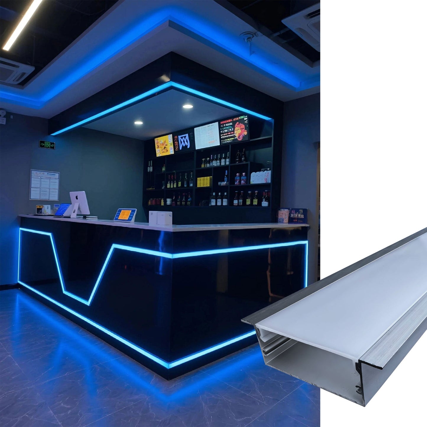 50x20mm Wide LED Aluminum Channel for Esports Rooms & Large Spaces