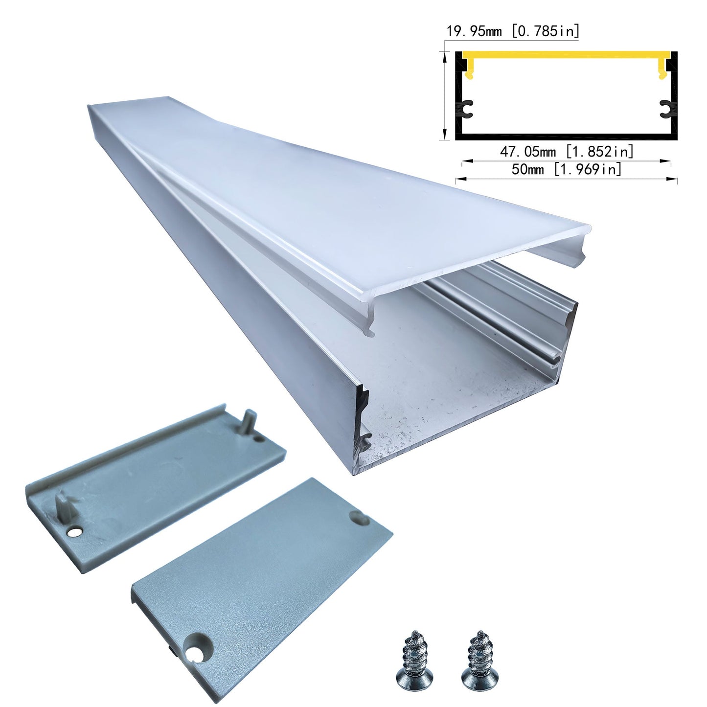 50x20mm Wide LED Aluminum Channel for Esports Rooms & Large Spaces