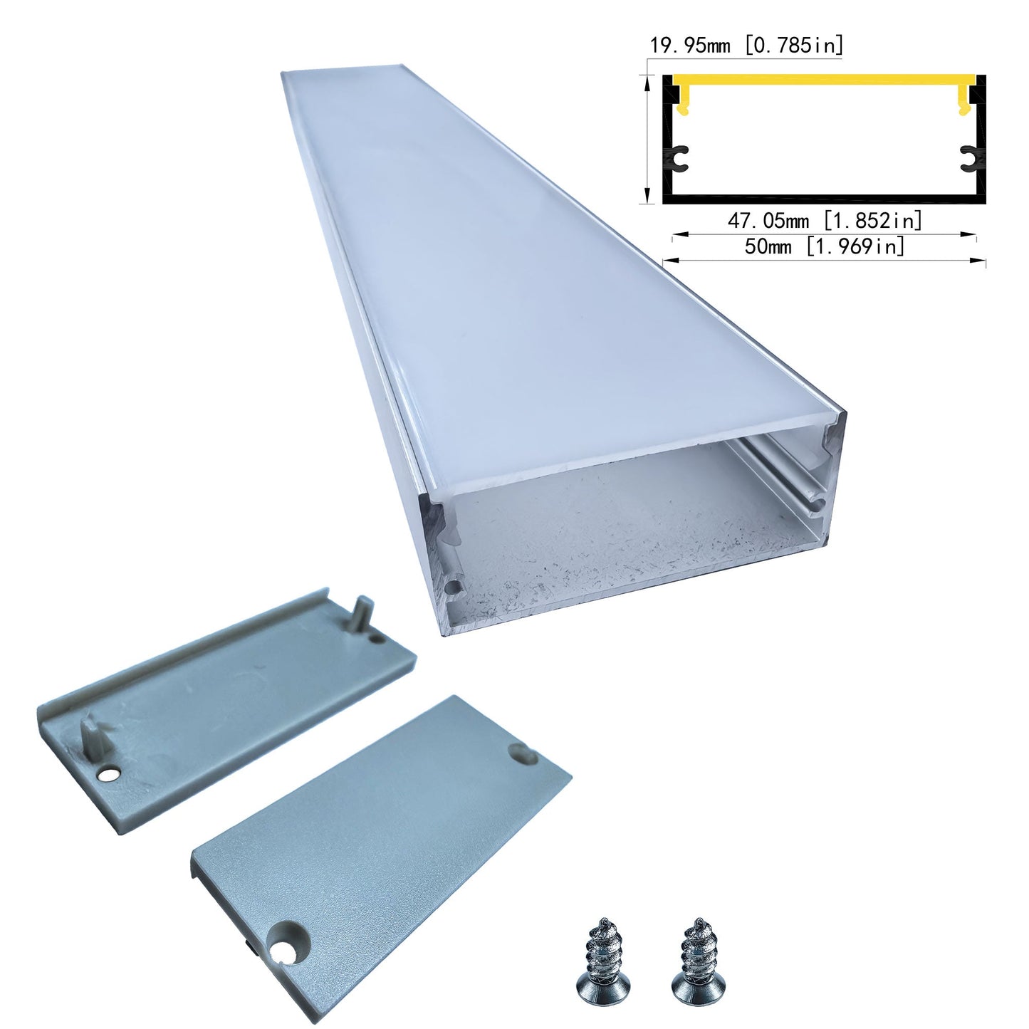 50x20mm Wide LED Aluminum Channel for Esports Rooms & Large Spaces