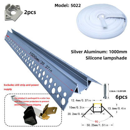 5022 Trimless LED Outer Corner Profile - Seamless 90° External Wall Corner (1m/2m)