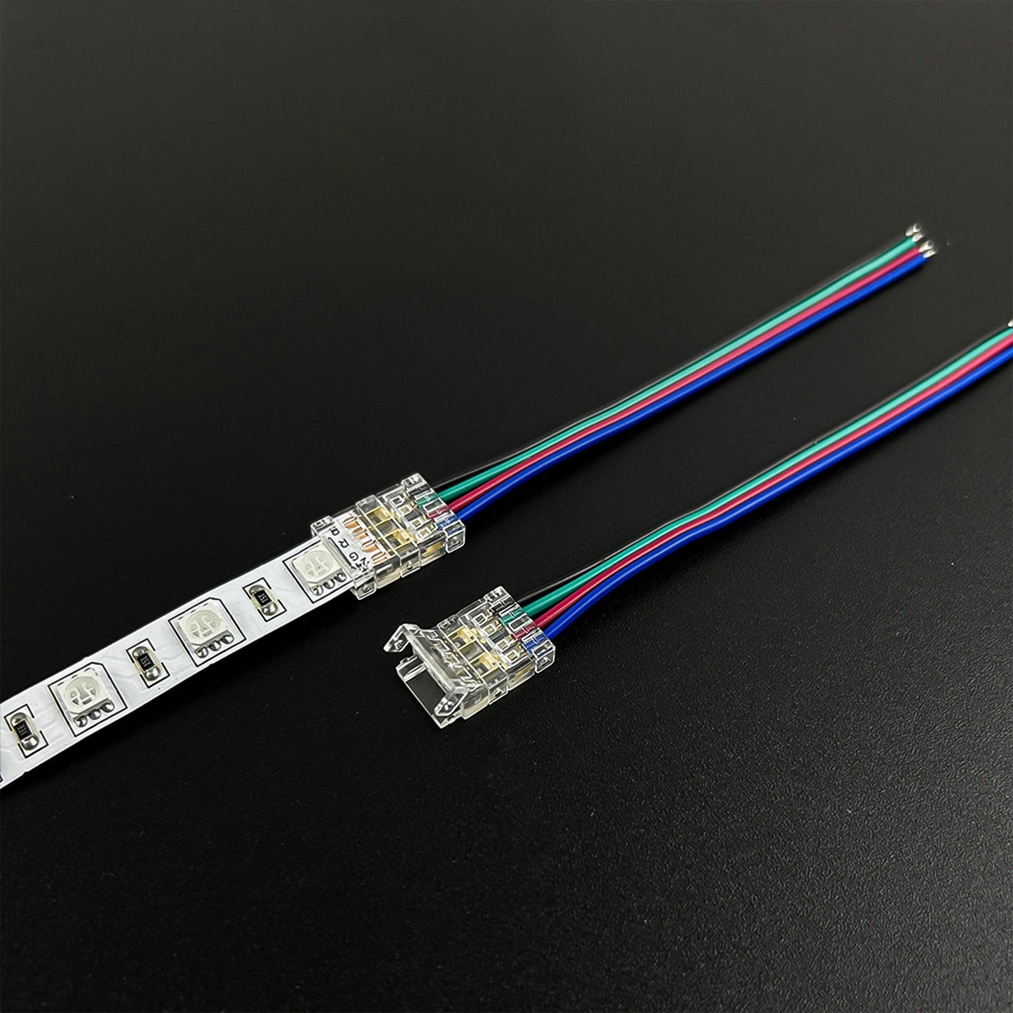L-Shape Solderless Connector for COB & RGB LED Strips - Quick Snap-On Corner & Splice Solutions